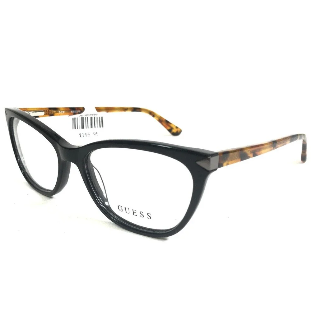 Guess Eyeglasses Frames GU2668 001 Black Brown Tortoise Cat Eye 52-16-140